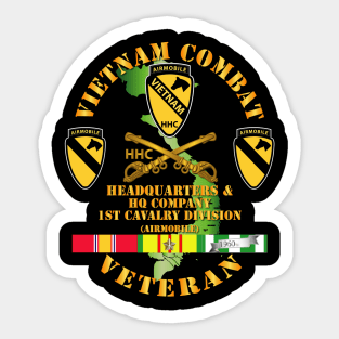 Vietnam Combat Cavalry Veteran w  HHC - 1st Cav Div Sticker